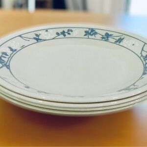 Corelle First of Spring Bread & Butter Plates Blue Floral USA Set Of 4